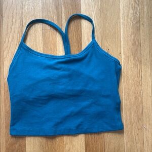Teal Blue Strappy Crop Top beyond yoga
